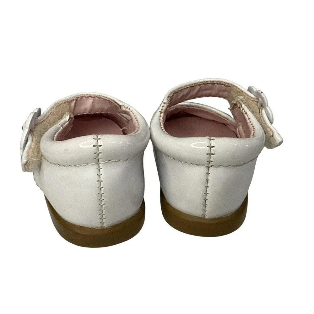 Mary Jane Style White Dress Shoes With Flower‎ Baby Girls Size 2